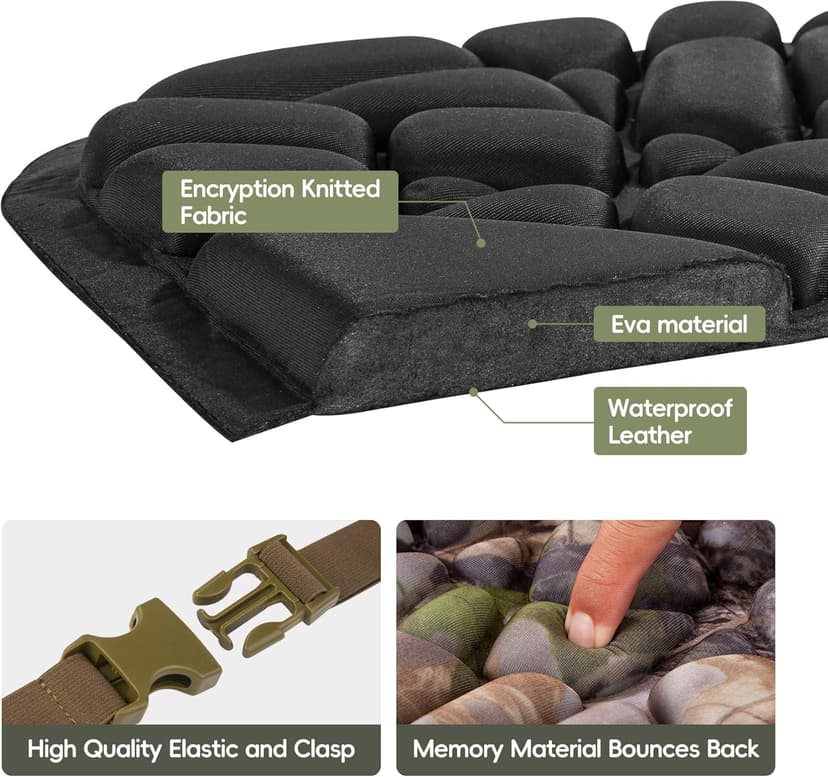 BLISSWILL Hunting seat Cushion，Stadium Cushion，100% Memory Foam Silent Lightweight for Camping, Hunting, Fishing，Camping，Outdoor