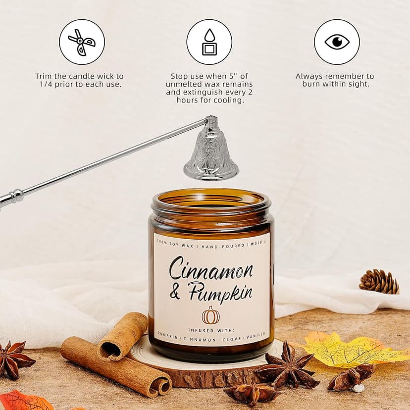 Auelife Fall Candle Set | 4 Pack Scented Candles for Home - Candle Gifts for Women Men, Soy Candles Home Scented | Autumn Fragrance of - Apple Pie/Cinnamon/Harvest/Wreath B0CC98RMFT