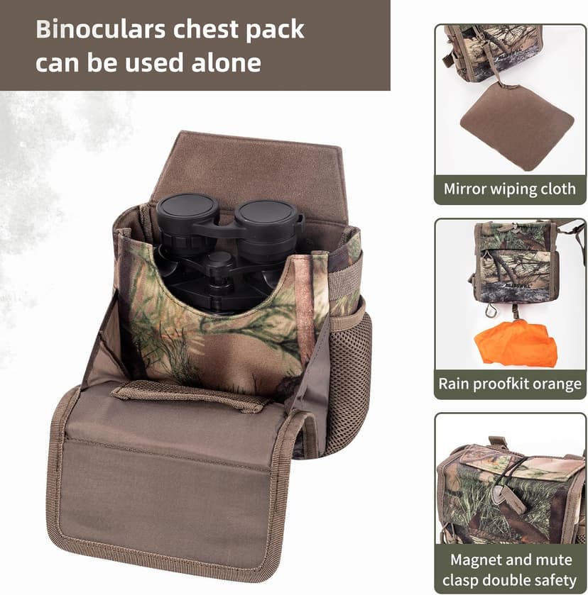BLISSWILL Hunting Backpack Hunting Fanny Pack with Harness Pouch,Turkey Hunting fanny Pack, Binocular Harness houlder-Supported Waist pack for Bow Rifle