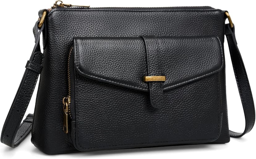 befen Genuine Leather Crossbody Bags for Women Soft Small Leather Purse with Built in RFID Wallet Trendy Shoulder Handbags