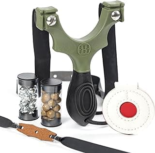 SimpleShot Scout XT Slingshot with Target, Clay Ammo and Bands for Professional Hunting and Powerful Target Shooting Sling Shot