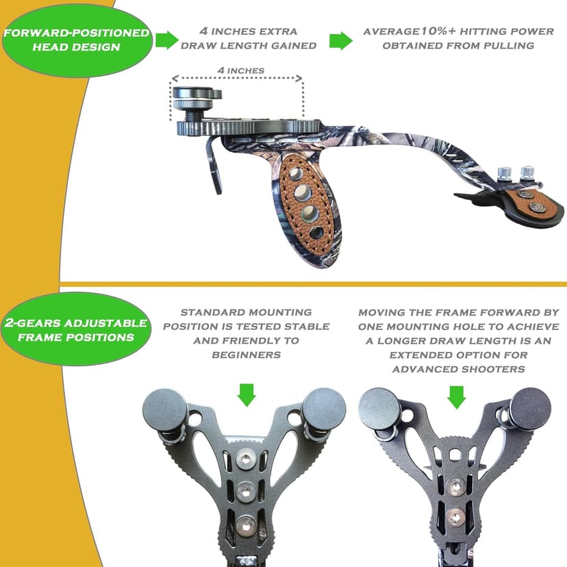 Heavy Duty Hunting Slingshot, Wrist Rocket Slingshot with Arm Support, Professional Shooting Sling Shot for Adults, Competition Catapult.
