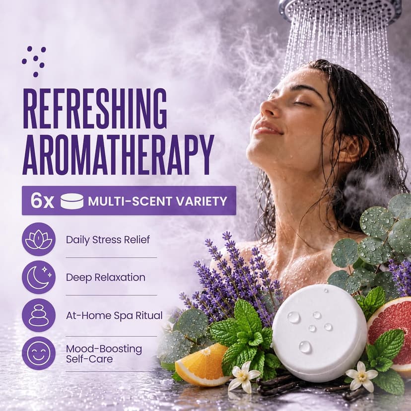 Cleverfy Shower Steamers Aromatherapy for Women and Men – Self-Care Shower Bombs for Stress Relief and Relaxation – 6 Tablets
