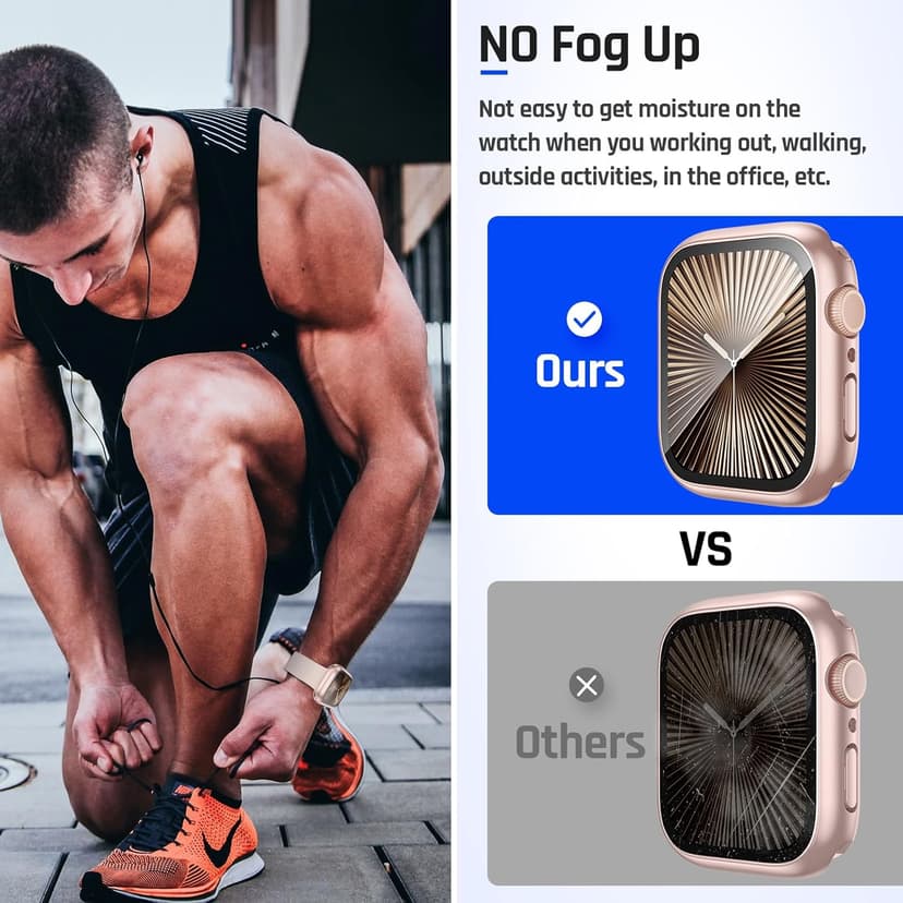 Goton 2 in 1 Waterproof Case Compatible for Apple Watch Series 11/10 Screen Protector 42mm, 360 Protective Glass Face Cover Hard PC Bumper + Back Frame for iWatch Accessories 42 mm