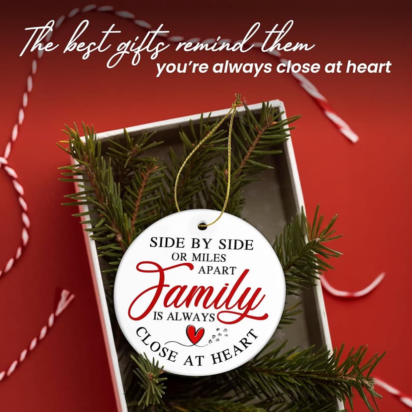 TEEZWONDER Family Ornament Gifts for Women Men - Ceramic Christmas Ornaments 2025 for Tree Decorations - Christmas Birthday Gifts for Mom Dad for Sister Brother, Grandma Grandpa Gift