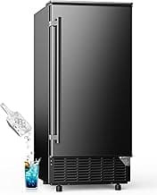 Commercial Under Counter Ice Maker with Drain Pump, Produces 85Lbs Daily Output, 24Lbs Storage Capacity, Self-Cleaning, 24H Timer, Built-in Freestanding Design, Ice Machine for Home, Bar, Cafe