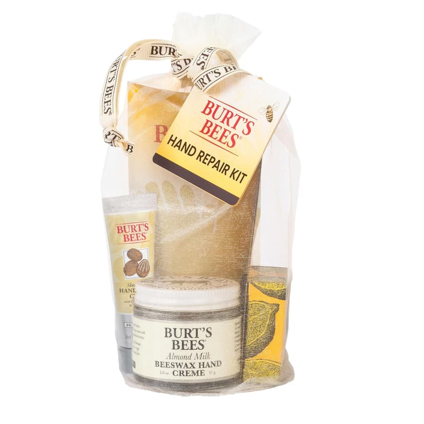 Burt's Bees Back to School Gift Ideas - Hand Repair Set, 3 Hand Creams plus Gloves - Almond Milk, Lemon Butter Cuticle Cream, Shea Butter Repair