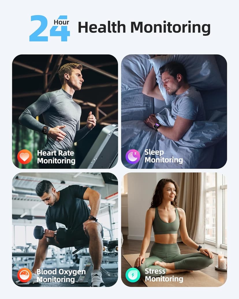 Parsonver Parsonver Smart Watch, 5ATM Waterproof Watch for Swimming, Fitness Activity Tracker with 110+ Sports Modes, Heart Rate/Sleep/SpO2/Calories Monitor, Pedometer, Fitness Watch for Android & iPhone, Black