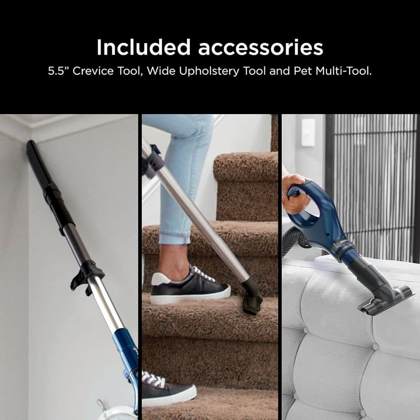 Shark NV151 Navigator Swivel Pro Complete Upright Vacuum with HEPA Filtration, Swivel Steering, Pet Power Brush, Crevice Tool & Upholstery Tool, for Pet Hair & Multi-Surface Cleaning, Navy