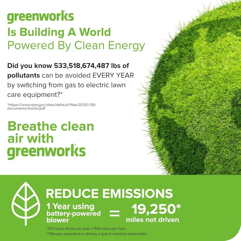 Greenworks 48V (24V x 2) Cordless Brushless Leaf Blower/Vacuum (520 CFM / 240 MPH) with Bag, Powerful & Efficient for Yard Debris Cleanup, Includes (2) 4.0Ah Battery & Dual Port Charger