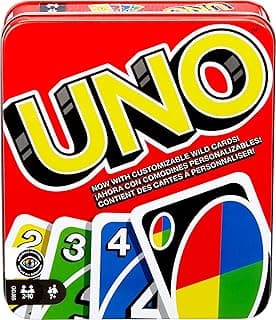 Mattel Games UNO Card Game for Kid, Adult & Family Nights & Parties, Travel & Vacations, Color Blind Accessible & Customizable Deck (Amazon Exclusive)