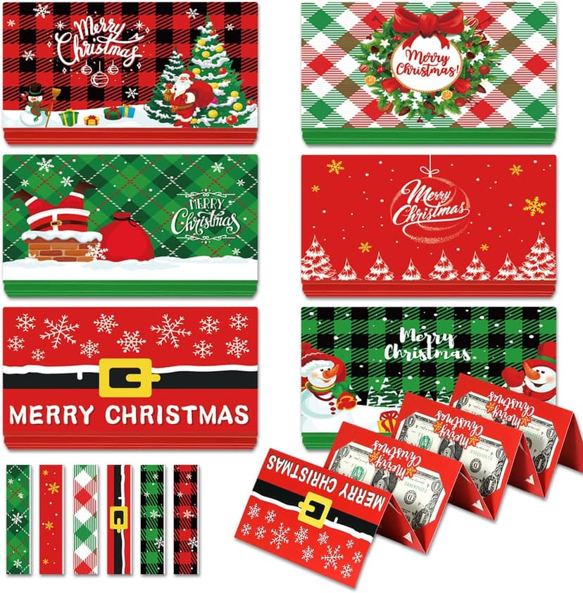 6-Slot each Bill & Gift Card Holder for Xmas Gifts, Xmas Money Holder for Cash Gift Ideas 6Pcs Christmas Money Holders Cards Booklet for Christmas Cash Gifts B0FMJNJ1T2