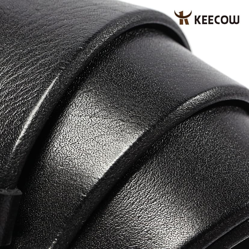 KEECOW Men's 100% Italian Cow Leather Belt Men With Anti-Scratch Buckle,Packed in a Box