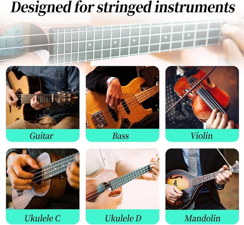 Guitar Tuner Clip on Ukulele Violin Tuner - Chromatic Tuner for Bass Electric Acoustic Guitar Tuner