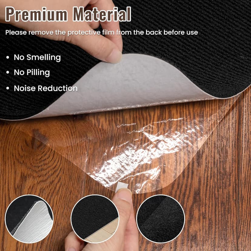 Sycoodeal Office Chair Mat for Hardwood Floor,Slip Resistant Floor Mat for Office Computer Gaming Chair,Heavy Duty Floor Protector for Rolling Chairs,Easy to Clean,Black(36"x48")