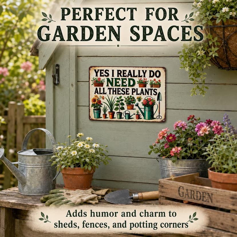 Bestylez Garden Gifts I Really Need All These Plants Vintage Gardening Signs for Home Garden Greenhouse Living Room Bedroom Yard Outdoor Decor 8X12 Inch (3362) B0F246BKWY