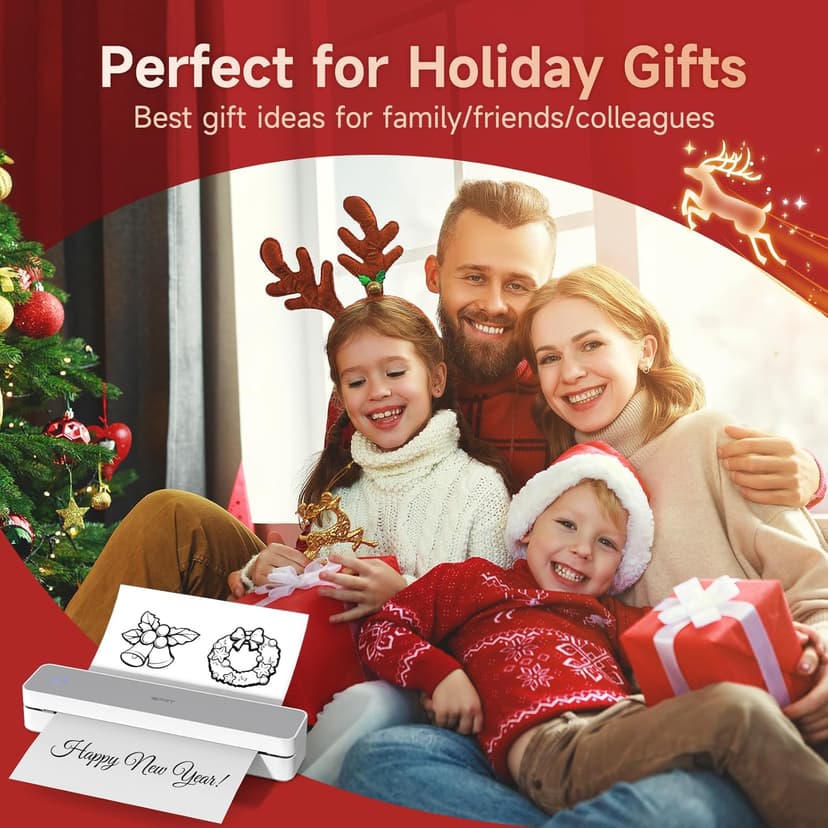 iDPRT MT610 Pro Portable Thermal Printer, 300DPI HD Mobile-Travel-Printers, Inkless-Wireless-Small-Printer for Home Use, Office, Vehicles, Bluetooth Printers Supports 8.5" x 11" US Letter&A4&A5, White