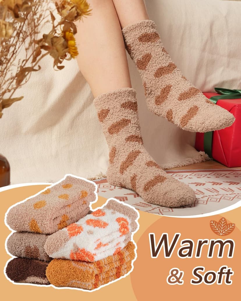 Soft Thick Plush Warm Socks, Christmas Winter Gifts for Ladies,Comfortable Indoor Home Socks, Sleep Slipper Socks Fuzzy Socks for Women Fluffy Cozy Slipper Socks Fall Halloween Socks Gifts B0DKF8CRWW