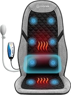 COMFIER Back Massager with Heat,Massage Chair Pad,Massage Seat Cushion with Adjustable Lumbar Support,Back Massage for Pain Relief,Chair Massager for Recliner,Father‘s Day Gift for Dad