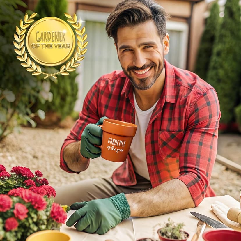 VELENTI Gardener Coffee Mug Gift - Funny Plant Pot Mug with Shovel Spoon - Cool Coffee Mugs for Men, Women - Mug for Gardeners, Dad Birthday Gifts, Cute Mom Christmas Gifts (Gardener Coffee Mug) B0BW7N5B3J