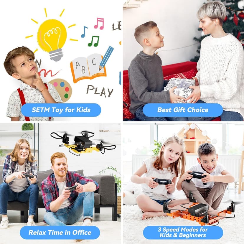Mini Drone for Kids and Beginners,Creative 5-IN-1 DIY Drone Building Kits for Kids to Build Your Own Drones,5 Different Designs, Altitude Hold, 3D Flips,Easy to Build and Fly,Great Gifts for Boys&Girls to Enjoy Building,Flying and Fixing Fun