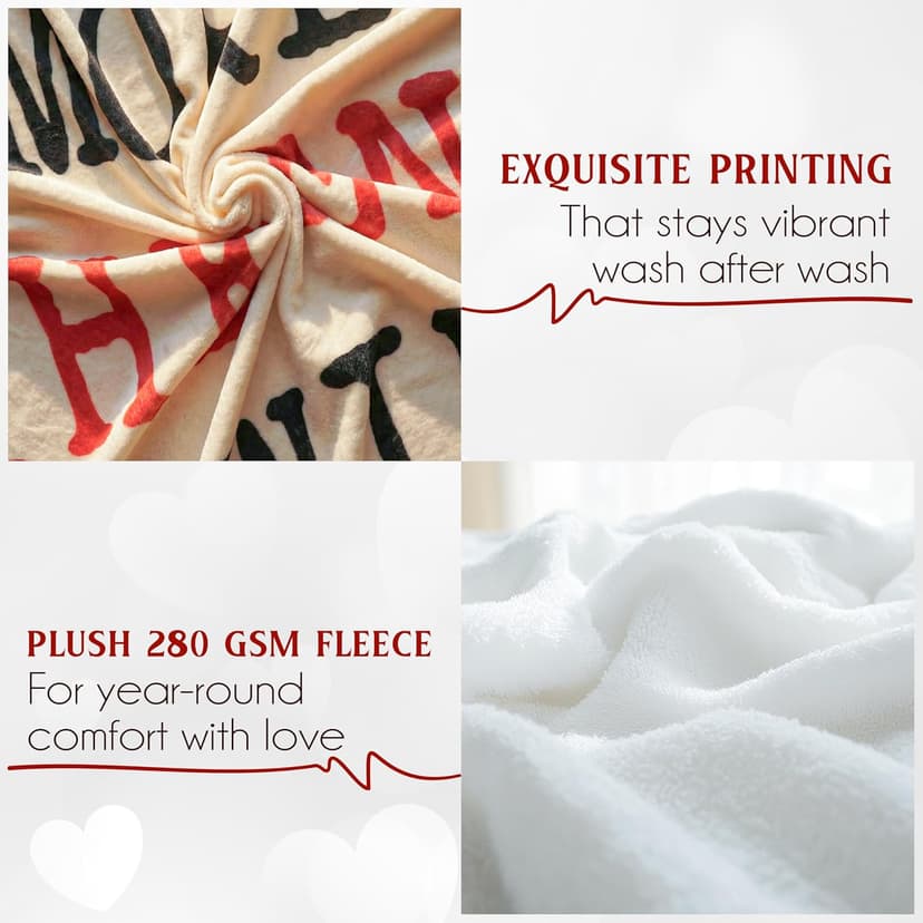 Christmas Anniversary Couple Gifts for Women - I Love You More Soft Fleece Throw Blanket 50x60 in - Birthday Romantic Gifts for Girlfriend Boyfriend Wife Husband, I Love You Gift for Him Her