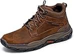 Skechers Men's Respected-Boswell Mid Top Leather Moc Toe Sneakers