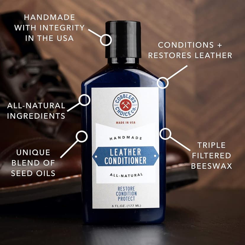Cobbler's Choice Co. Finest Quality All-Natural Leather Restorer Conditioner - 6oz (177 mL)