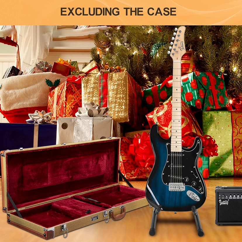 GLARRY Full Size Electric Guitar for Music Lover Beginner with 20W Amp and Accessories Pack Guitar Bag (DARK BLUE, 39" Right Handed)