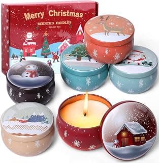 Christmas Scented Candles Gifts Set for Women, 6 Pack 2.5 Oz Candle Set, Natural Soy Wax for Home Scented, Aromatherapy Candles for Birthday, Christmas Gifts for Women B0F9NK17ZT