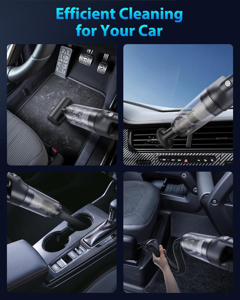 XenonLab Handheld Vacuum Cordless 1.1 Pounds Car Vac 10000PA Hand Held Vacuums 4-in-1 Hand Vac Cordless Rechargeable HEPA Filter Large Capacity Dust Cup for Car Office Home Pets Hair (Gray)