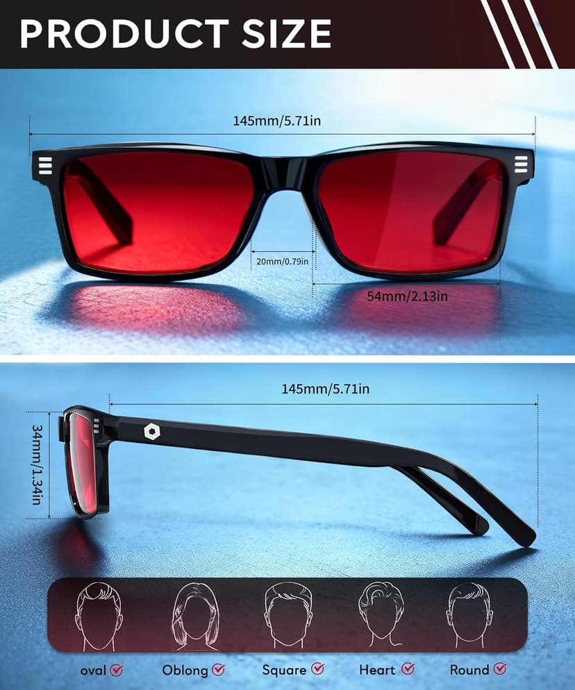 ANYLUV Blue Light Glasses Men Woman, Blue Light Blocking Glasses for Computer Gaming, Eye Strain Relief Eye Protection
