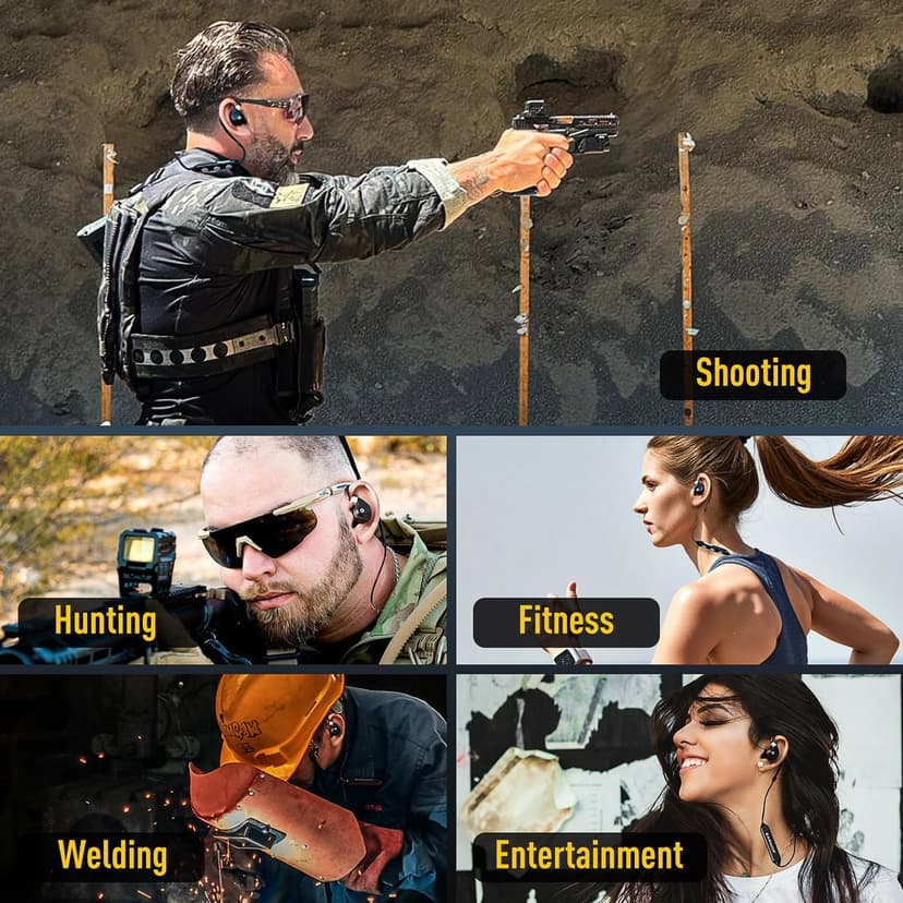 EARMOR Electronic Shooting Ear Protection Bluetooth 5.4, Shooting Ear Buds NRR 26dB Noise Cancelling & 6X Sound Amplication