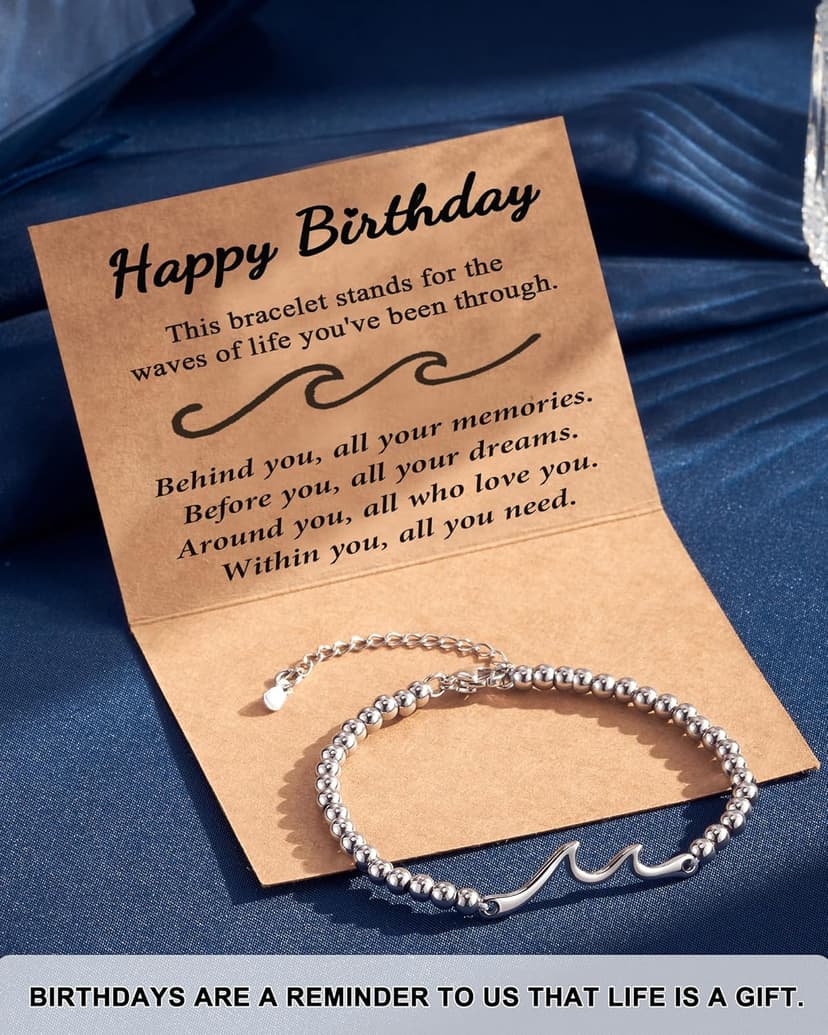 Tarsus Birthday Gifts for Women, Through The Waves of Life, Birthday Bracelet for Women Friend Sister Daughter Mom Grandma...