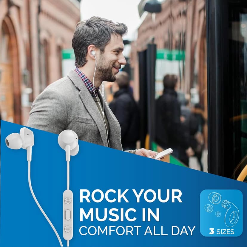 PHILIPS Wired Earbuds USB C with Microphone, in Ear Type C Headphones with mic, Powerful Bass, Lightweight, USB-C Wired Earphones, 3-Button in-line Remote Ear Buds (Black-Gray) (White)