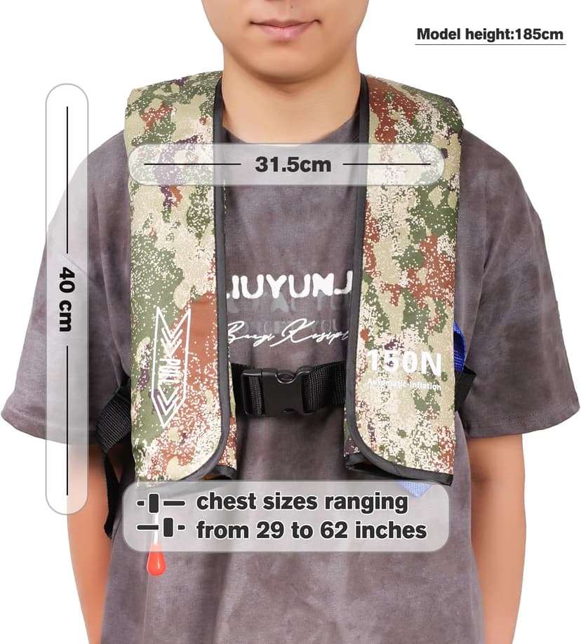 Inflatable-Life-Jacket| Lightweight Life-Vest for Adults| Automatic Inflatable-PFD| Supports up to 300 lbs