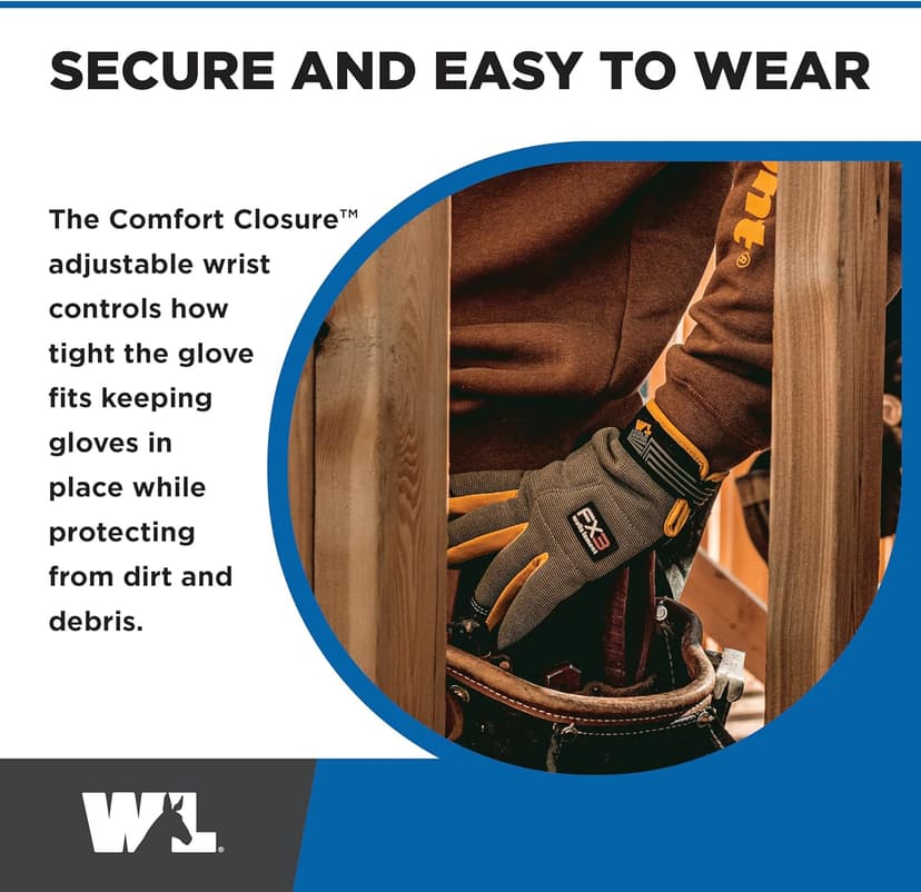 Wells Lamont FX3 Insulated Synthetic Leather Winter Work Gloves for Men – Warm 3M Thinsulate, Fleece-Lined, Touchscreen – Water-Resistant, Reinforced Palm, Adjustable Wrist – Green, Large (7794L)