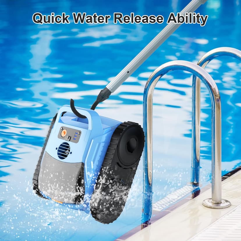 (2025 Upgrade) Pool Vacuum for Inground Pools, Robotic Pool Cleaner, Wall Climbing Pool Cleaner, Cleans Pool Floors, Drain & Walls & Waterline, Cleaning Up to 2100 Sq.ft, 180 Min