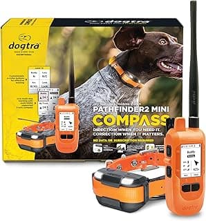 Dogtra PATHFINDER2 MINI Compass Live GPS Dog Tracking & Training System - 4-Mile Range E-Collar Handheld with No Subscription, Offline Maps, GPS Fence, Expandable up to 21 Dogs, for Dogs 15+ lbs
