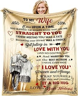 Wife Blanket from Husband - Wedding Anniversary Romantic Gift for Wife/Her/Women - Gifts for Wifes Birthday - Wifes Birthday Gift Ideas - to My WifeThrow Blanket 60 x 50 inch