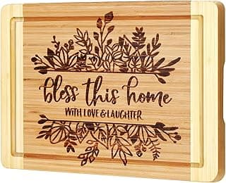 House Warming Gifts New Home, Engraved Cutting Board Housewarming Gifts, New Home Gift Ideas for New Homeowner, New House Gifts for Women Men Couple Neighbor Friend Family - Bless This Home