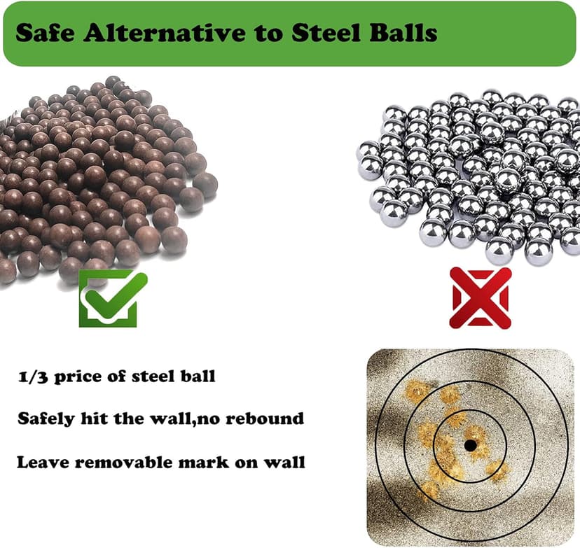 Slingshot Ammo 3/8 Inch, Biodegradable Clay Sling Shot Ammo Ball 9mm - 10mm for Hunting and Target Practice
