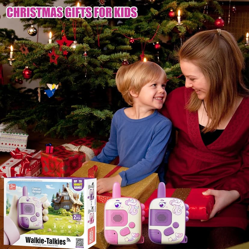 Walkie Talkies Toys for Girls:Unicorn Toys 2 Pack Birthday Gifts for 3 4 5-7 8 Year Old Girls Toy for 4 5 6 7 8-10 Year Old Camping Outdoor Game,Christmas Stocking Stuffers for Girls Kids B0D8QG23HQ