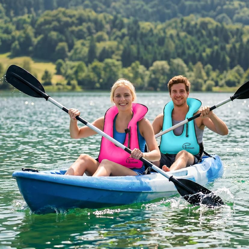 Rrtizan Snorkel Vest, Adults Portable Inflatable Swim Vest Jackets for Snorkeling Swimming Diving Safety Load up to 220 Ibs