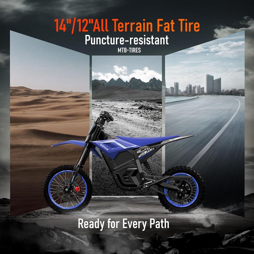 Electric Dirt Bike for Adults Teens, 3000W Brushless 220Nm Motor - 45° Slope, 38 MPH, 48V/23.5Ah Removable Battery, Dual Hydraulic Brakes & Full Suspension Electric Motorcycle for Age 13+