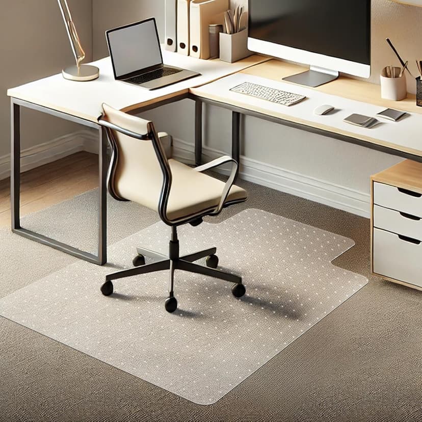 Azadx Chair Mat for Carpet 60"x 46" Large Office Chair Mat for Carpeted Floors, Carpet Protector Floor Mats on Low Pile Carpets Easy Glide Rolling Plastic Desk Computer Chairs Mats for Home