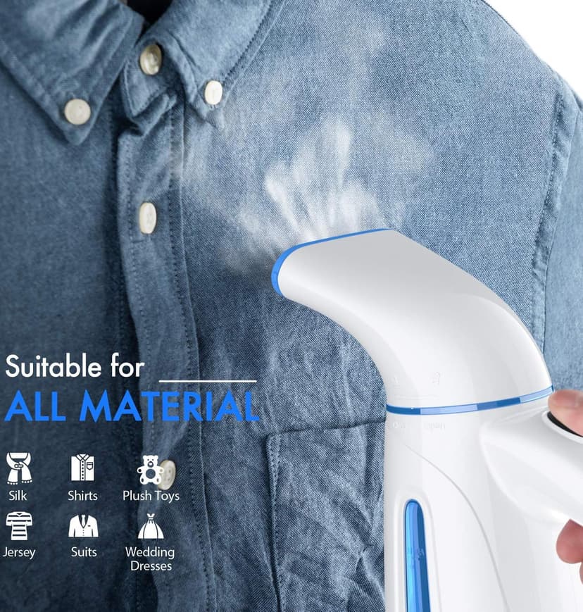 OGHom Steamer for Clothes, Handheld Clothing Steamer for Garment, 240ml Big Capacity 700W Portable Travel Steam Iron (Blue)