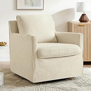 KISLOT Swivel Accent Chair Rocking Recliner 360 Degree Swivel Armchair Machine-Washable Cover for Nursery Living Room Bedroom