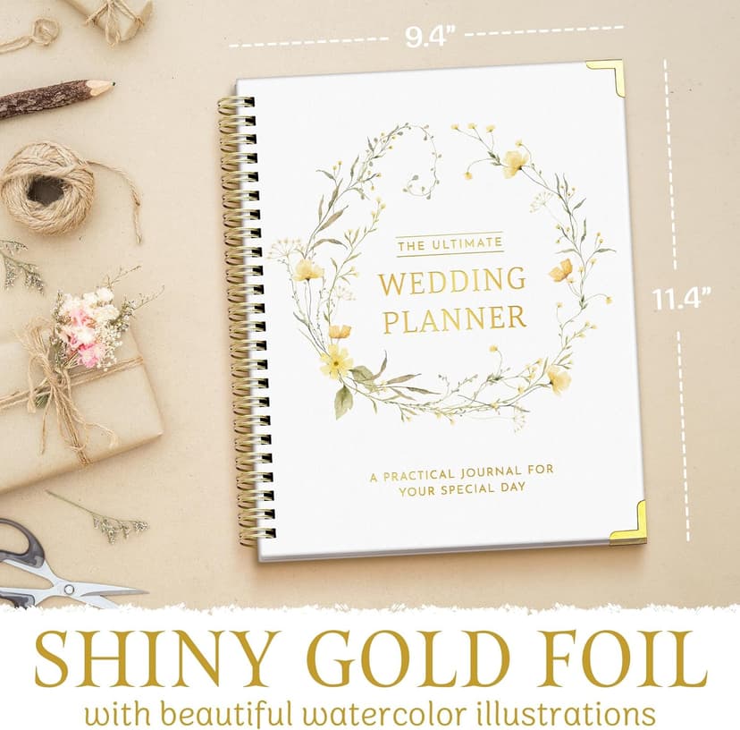 All-In-One Wedding Planner Book | Wedding Planning Organizer, Bridal Planner & Vow Books Set | Wedding Countdown Calendar | Bride Planner | Wedding Gift