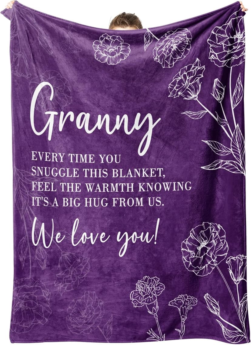 Gifts for Granny, Grandma Birthday Gift from Grandkids, to My Granny Grandma Throw Blanket for Christmas GiltGlimmer Granny Gifts for Grandma, Granny Floral Blanket 50" x 60" B0DHSP946G